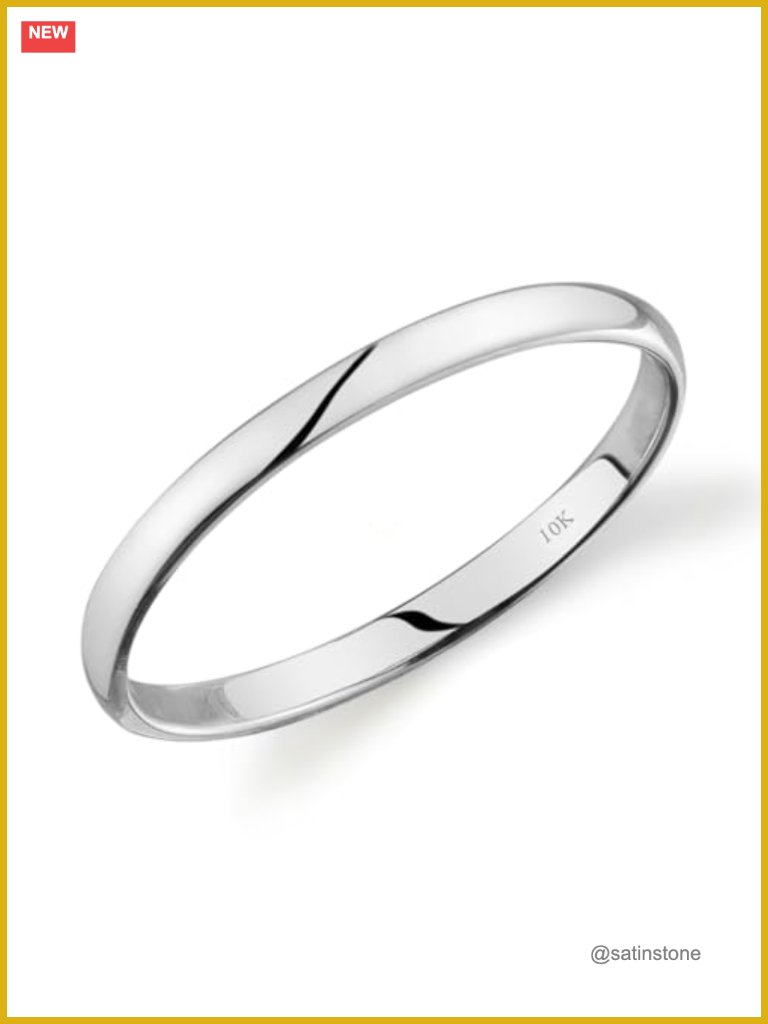 10k Gold Wedding Band Comfort Fit Ring For Women